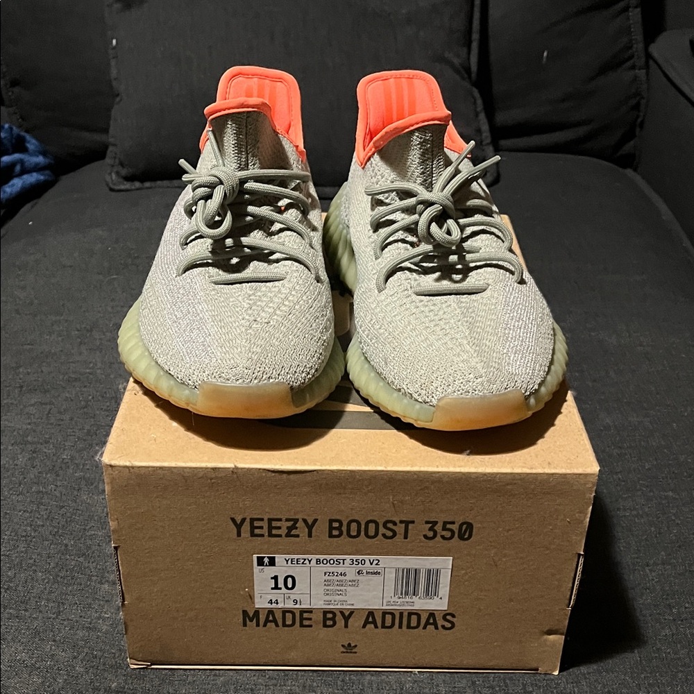 Adidas Yeezy Boost 350 V2 Men’s Sneakers - Gray and Orange